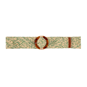 Woven Pattern Round Buckle Belt